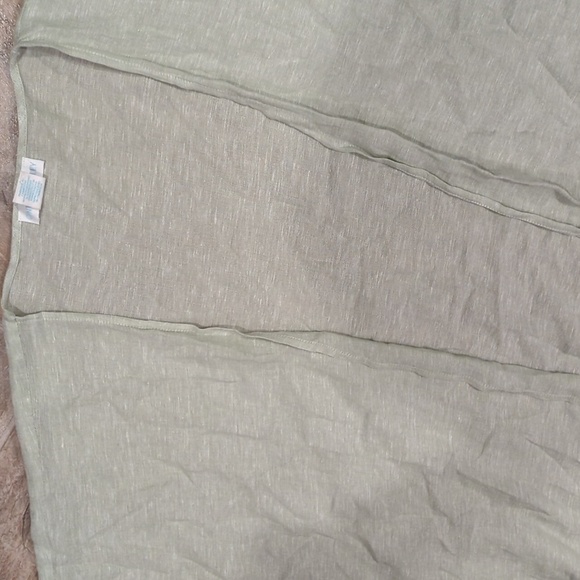 Cynthia Rowley Linen Blend Swim Cover Open Front Cardigan Light Green White - Picture 3 of 7